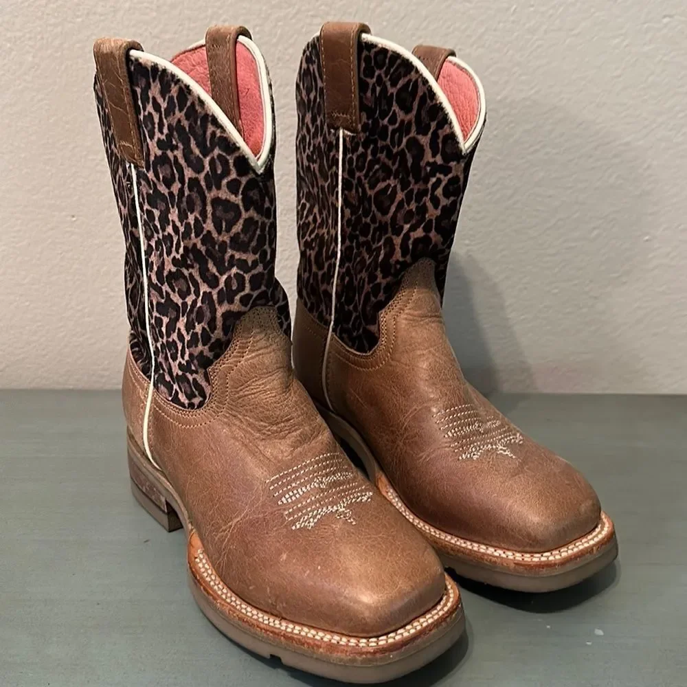 Girls‎ Roper Wester Boots leopard Size 9 - EUC